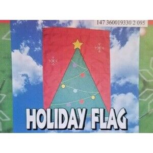 Christmas Tree House Flag  28" x 40" Double Sided NEW!